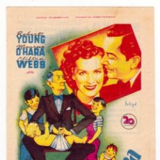 Folhetos de mão de filmes antigos de cinema: NIÑERA MODERNA. ROBERT YOUNG, MAUREEN O'HARA, CLIFTON WEBB. CINE NUEVO, 1950. Lote 52787526