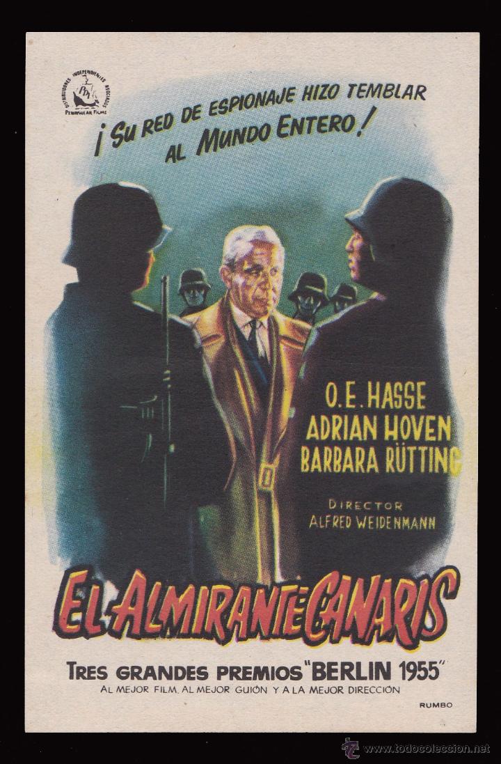 Cine: *** EL ALMIRANTE CANARIS. PROGRAMA SENCILLO SIN PUBLICIDAD. !! IMPECABLE !! *** - Foto 1