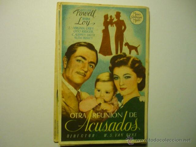  Flyers Publicitaires de films Anciens: PROGRAMA OTRA REUNION DE ACUSADOS-WILLIAM POWELL-PUBLICIDAD TEATRO PRINCIPAL- irun
