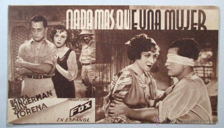 Cine: PROGRAMA DE CINE , TARJETA , FOX - NADA M&Aacute;S QUE UNA MUJER - BERTA SINGERMAN , JUAN TORENA - Foto 1