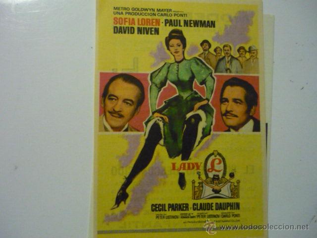 Cine: PROGRAMA LADY L SOFIA LOREN .-PAUL NEWMAN.-PUBLICIDAD - Foto 1