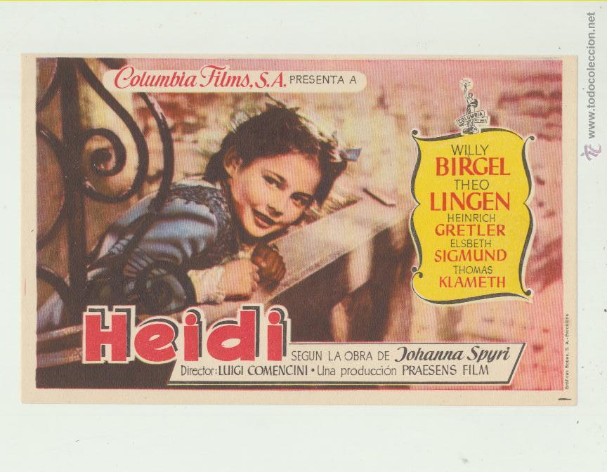 Cine: Heidi. Sencillo de Columbia.  &iexcl;IMPECABLE! - Foto 1