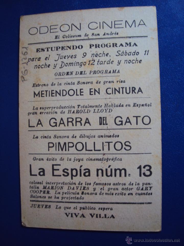 Cine: (PG-1261)PROGRAMA DE CINE,LA ESPIA N&ordm;13,CINEMA ODEON - Foto 2