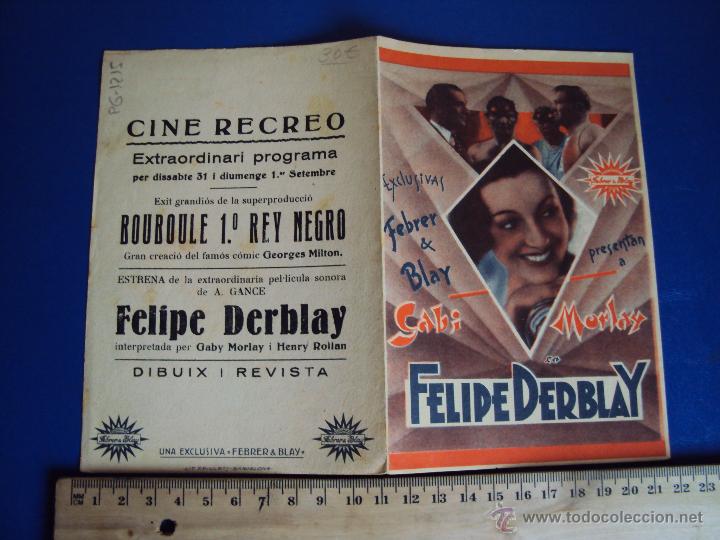 Cine: (PG-1215)PROGRAMA DE CINE,FELIPE DERBLAY,DOBLE - Foto 1