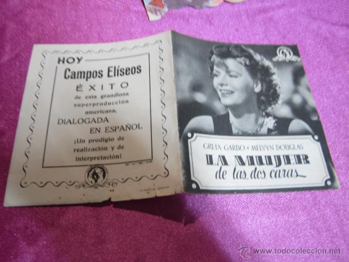  Flyers Publicitaires de films Anciens: LA MUJER DE LAS DOS CARAS PROGRAMA CINE DOBLE 1944 CAMPOS ELISEOS GIJON C16