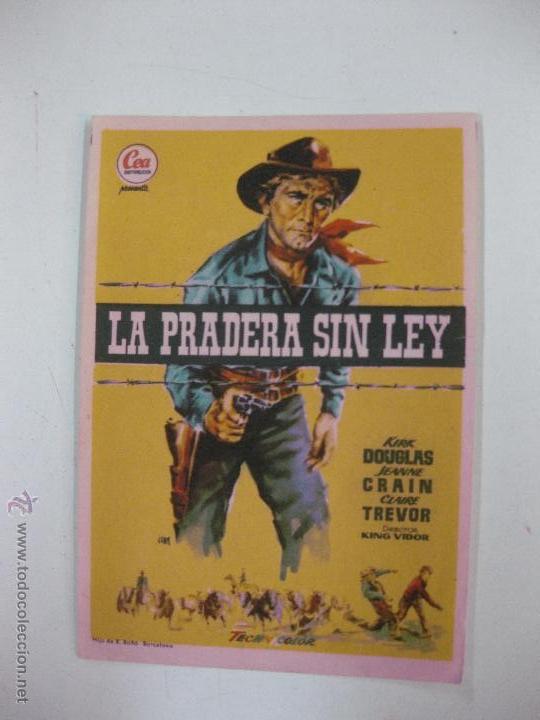 Cine: PROGRAMA DE CINE. LA PRADERA SIN LEY. KIRK DOUGLAS, CLAIRE TREVOR. CEA DISTRIBUCION. - Foto 1