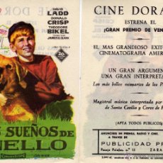 Cine: FOLLETO DE MANO LOS SUEÑOS DE NELLO. CINE DORADO ZARAGOZA