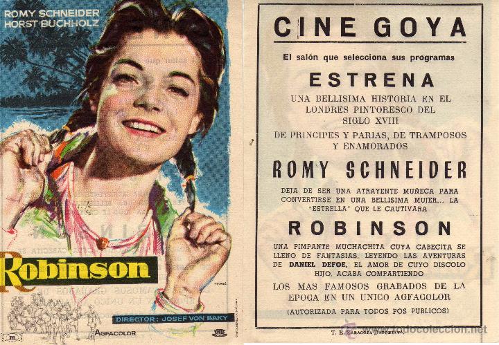 Kino: Folleto de mano Robinson . Cine Goya Zaragoza