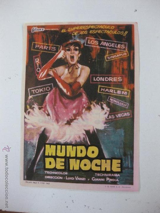 Cine: PROGRAMA DE CINE. MUNDO DE NOCHE. FILMAX 1963. - Foto 1