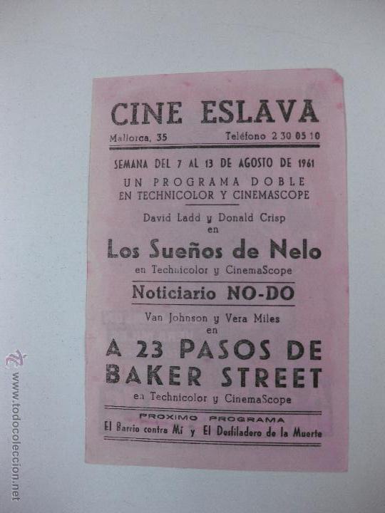 Cine: PROGRAMA DE CINE. A 23 PASOS DE BAKER STREET. VAN JOHNSON, VERA MILES...... - Foto 2
