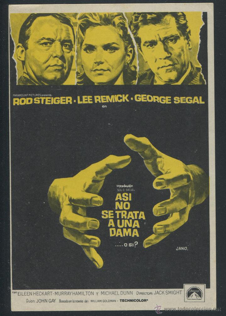 Cine: PROGRAMA DE MANO . ASI NO SE TRATA A UNA DAMA , LEE REMICK - Foto 1