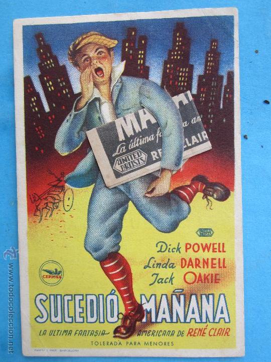  Flyers Publicitaires de films Anciens: sucedio  ma&ntilde;ana, dick powell , linda darnell , teatro buenos aires