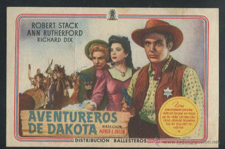 Cine: PROGRAMA original - aventureros de dakota - robert stack richard dix western CON PUBLIDAD - Foto 1