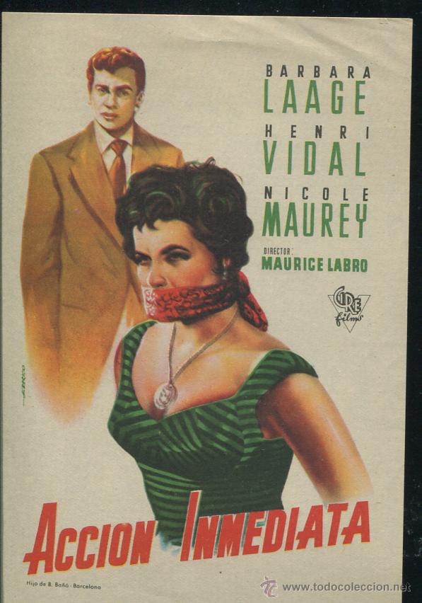 Cine: PROGRAMA Accion inmediata (Henri Vidal - Barbara Laage - Jacques Dacqmine ) - Foto 1