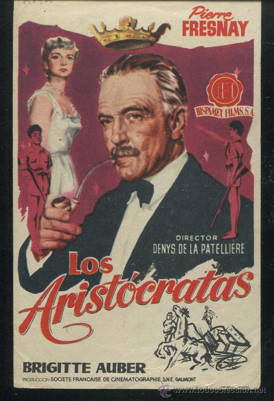 Cine: LOS ARIST&Oacute;CRATAS-FOLLETO DE MANO PROGRAMA CON PUBLIDAD - Foto 1