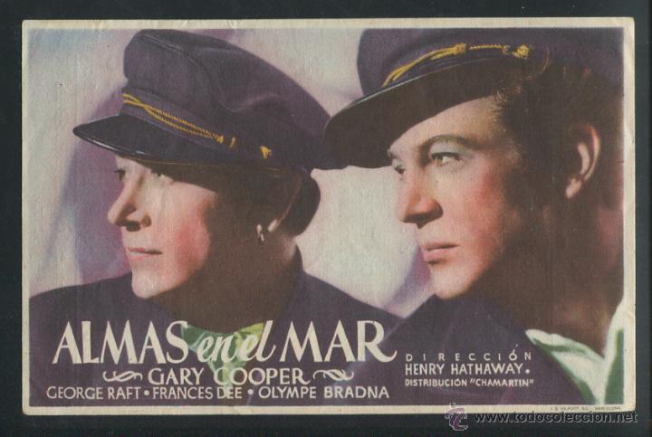 Cine: PROGRAMA ALMAS EN EL MAR HENRY HATHAWAY-GARY COOPER-GEORGE RAFT-FRANCES DEE CON PUBLICIDAD