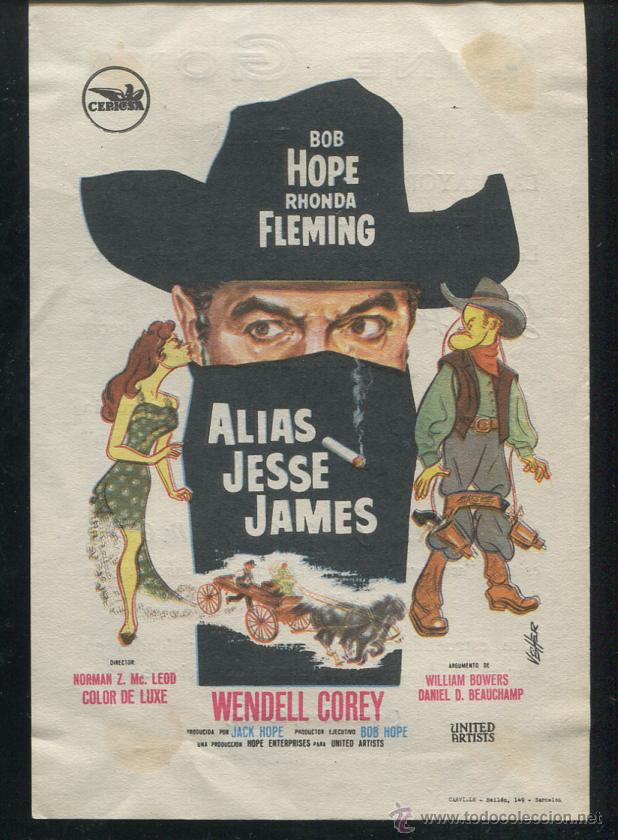 Cine: PROGRAMA Alias Jesse James - Bob Hope, Gary Cooper de cameo CON PUBLICIDAD - Foto 1