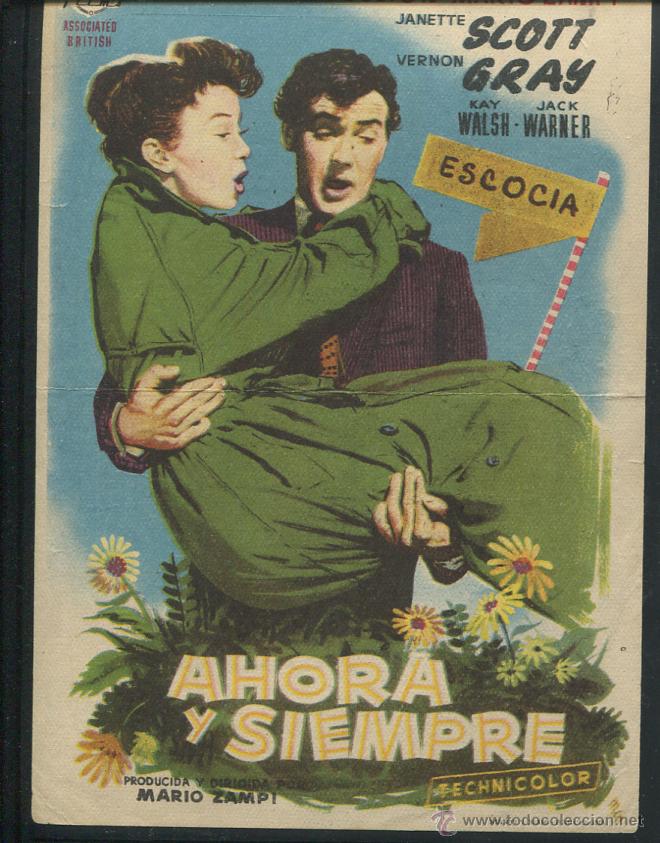  Flyers Publicitaires de films Anciens: PROGRAMA Ahora y siempre - Janette Scott, Verson Gray - con publicidad