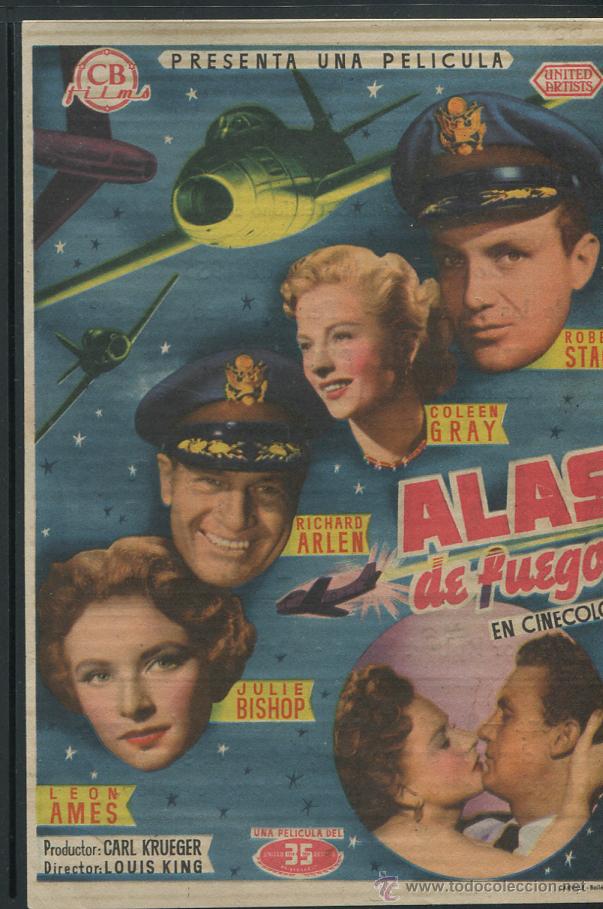 Cine: PROGRAMA ALAS DE FUEGO. ROBERT STACK. JULIE BISHOP. CON PUBLICIDAD - Foto 1