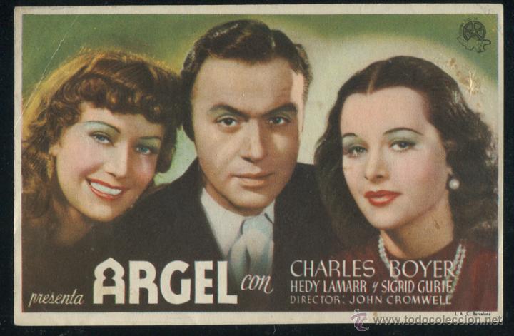 Cine: PROGRAMA ARGEL (Charles Boyer - Sigrid Gurie - Hedy Lamarr) CON PUBLICIDAD - Foto 1