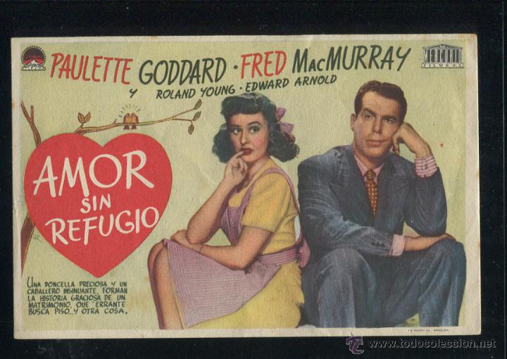 Cine: PROGRAMA AMOR SIN REFUGIO. PAULETTE GODDARD, FRED MAC MURRAY. - Foto 1