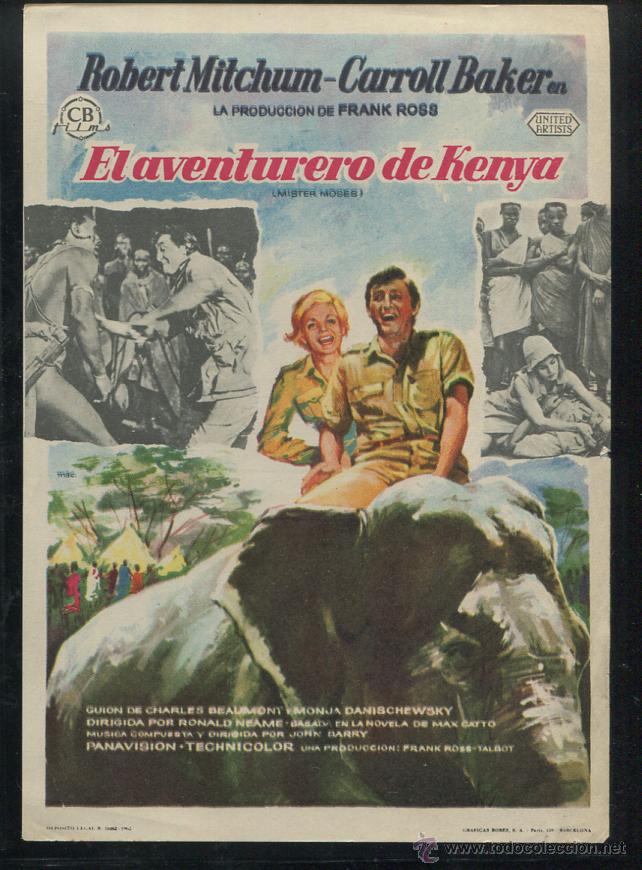 Cine: PROGRAMA El Aventurero de Kenya - Robert Mitchum, Carroll Baker - Foto 1