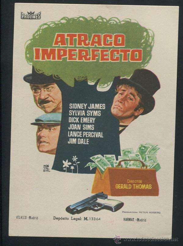 Cine: PROGRAMA Atraco Imperfecto - Sidney James, Sylvia Syms, Dick Emery - Foto 1