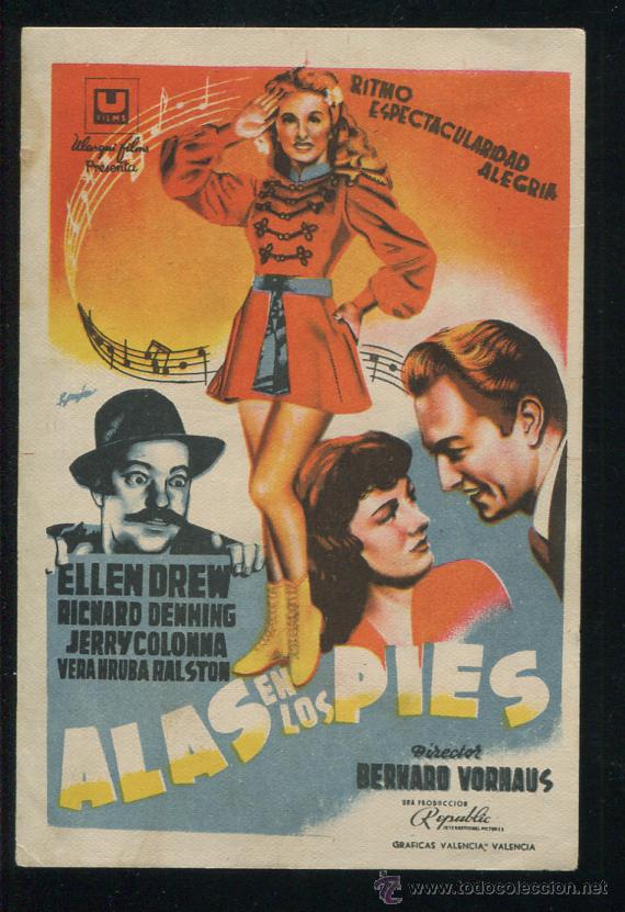 Cine: PROGRAMA Alas en los Pies - Ellen Drew, Richard Denning - Con publicidad - Foto 1