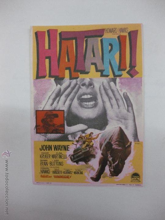 Cine: PROGRAMA DE CINE. HATARI. JOHN WAYNE, ELSA MARTINELLI. HOWARD HAWKS.. PARAMOUNT. - Foto 1