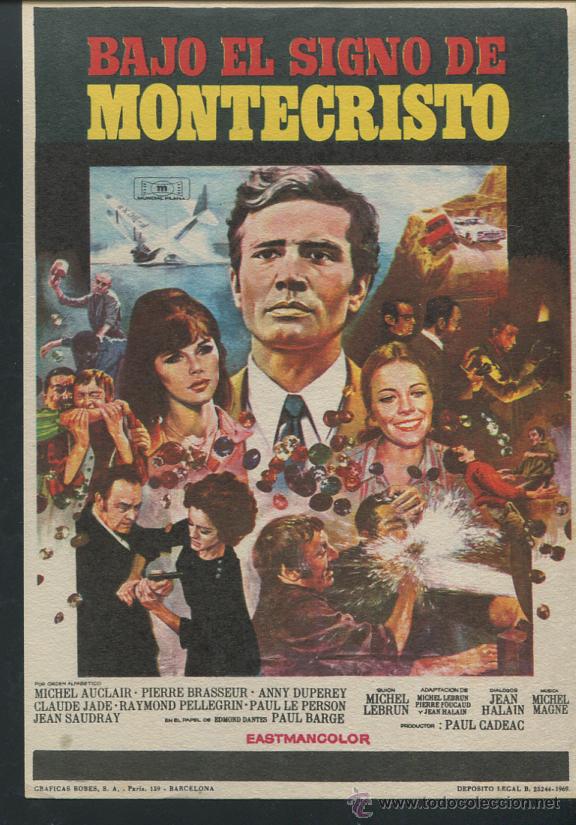 Cine: BAJO EL SIGNO DE MONTECRISTO PROGRAMA DE MANO ORIGINAL MICHAEL AUCLAIR - Foto 1