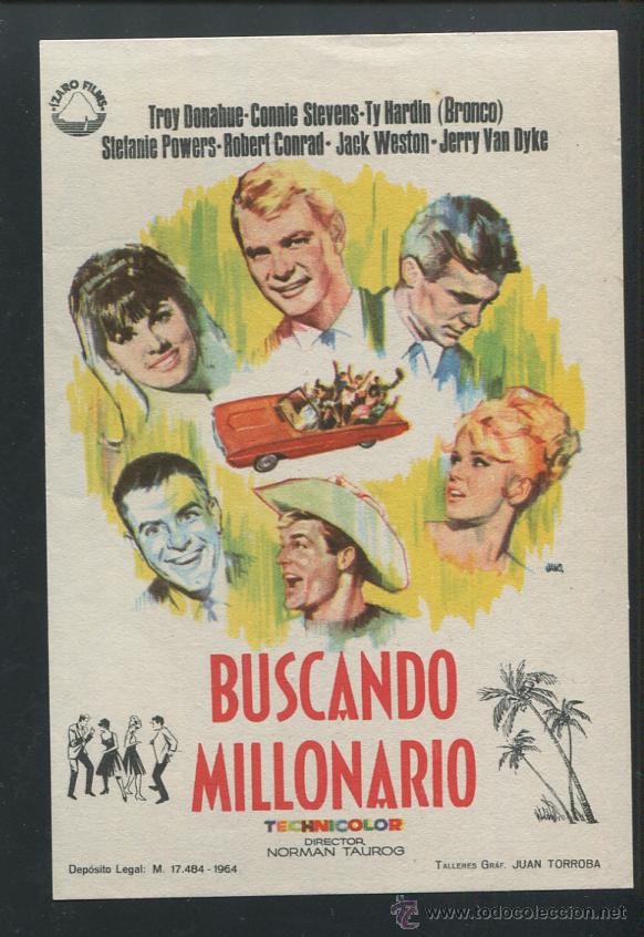 Cine: PROGRAMA CINE - BUSCANDO MILLONARIO - TROY DONAHUE - CONNIE STEVENS - Foto 1