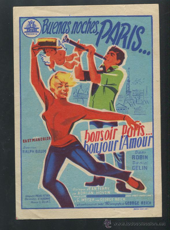 Cine: PROGRAMA Buenas noches, Paris - Daniel Gelin - - Foto 1