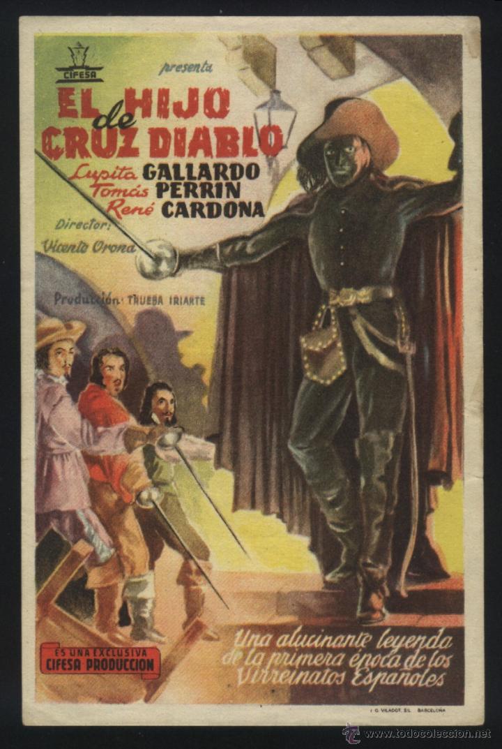  Flyers Publicitaires de films Anciens: Q-05927- EL HIJO DE CRUZ DIABLO (RENE CARDONA - LUPITA GALLARDO - THOMAS PERRIN)