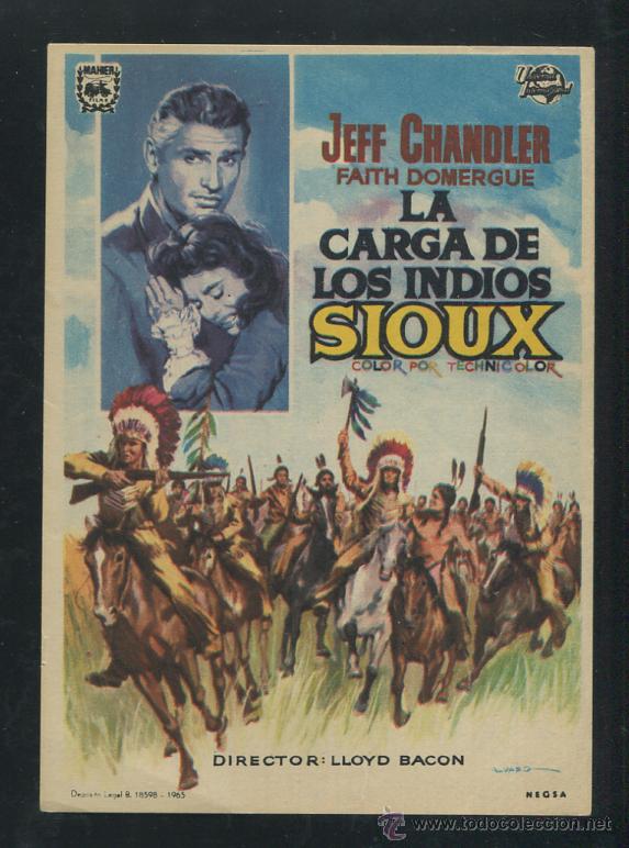 Cine: PROGRAMA La carga de los indios Siux - Jeff Chandler, Faith Domergue - Foto 1