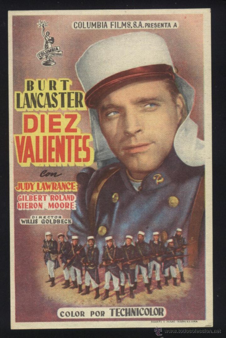  Flyers Publicitaires de films Anciens: Q-05936- DIEZ VALIENTES (Ten Tall Men) Burt Lancaster - Jody Lawrance - Gilbert Roland