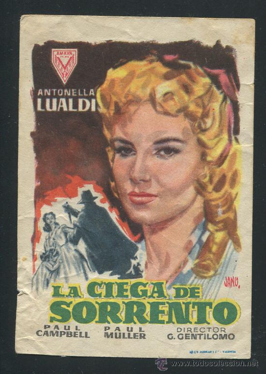 Cine: PROGRAMA La ciega de Sorrento - Antonella Lualdi, Paul Camprell - Con publicidad