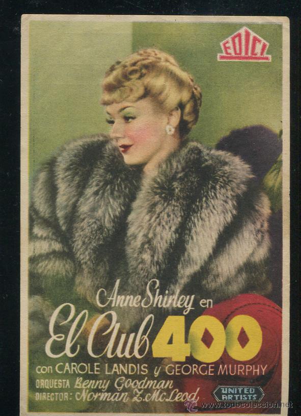 Cine: PROGRAMA EL CLUB 400. CAROLE LANDIS, GEORGE MURPHY. - Foto 1