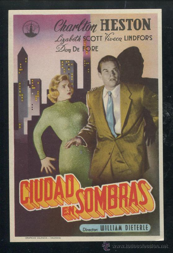 Cine: PROGRAMA ciudad en sombras - charlton heston - Foto 1
