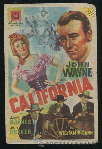 Cine: Programa California john wayne folleto de mano original estreno - Foto 1
