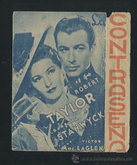 Cine: PROGRAMA LA CONTRASE&Ntilde;A, ROBERT TAYLOR, BARBARA STANWYCK CON PUBLICIDAD - Foto 1