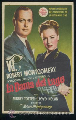 Cine: PROGRAMA LA DAMA DEL LAGO-ROBERT MONTGOMERY-CON PUBLICIDAD - Foto 1
