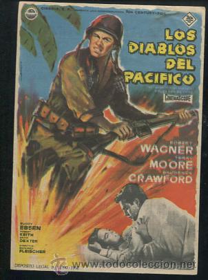 Cine: PROGRAMA LOS DIABLOS DEL PACIFICO. ROBERT WAGNER, TERRY MOORE CON PUBLICIDAD - Foto 1