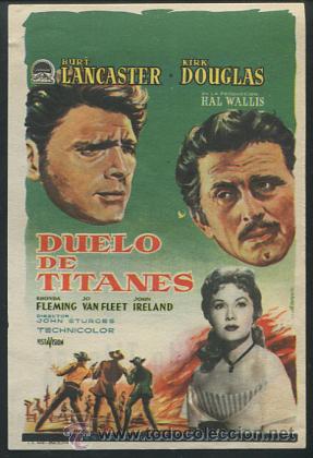 Cine: PROGRAMA  PROGRAMA DE CINE. DUELO DE TITANES. BURT LANCASTER, KIRK DOUGLAS.PARAMOUNT CON PUBLICIDAD - Foto 1
