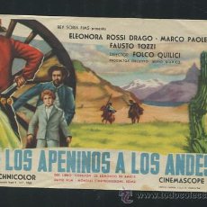 Cine: PROGRAMA DE LOS APENINOS A LOS ANDES - ELEONORA ROSSI DRAGO, MARCO PAOLETTI - CON PUBLICIDAD