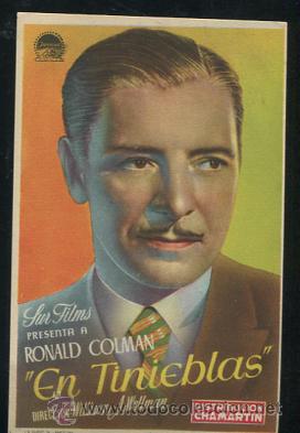 Cine: PROGRAMA En Tinieblas. Sencillo de Paramount. RONALD COLMAN - Foto 1