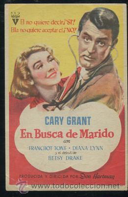 Cine: PROGRAMA EN BUSCA DE MARIDO-DON HARTMAN-CARY GRANT-FRANCHOT TONE-DIANA LYNN