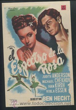 Cine: PROGRAMA EL ESPECTRO DE LA ROSA-BEN HECHT-JUDITH ANDERSON-MICHAEL CHEKHOV CON PUBLICIDAD - Foto 1