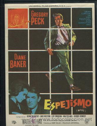 Cine: PROGRAMA DE CINE DE MANO ORIGINAL. ESPEJISMO.  GREGORY PECK-DIANE BAKER - Foto 1