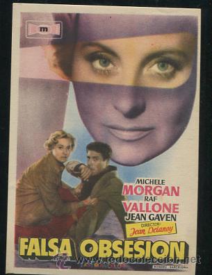 Cine: FALSA OBSESION MICHELE MORGAN PROGRAMA DE CINE - Foto 1