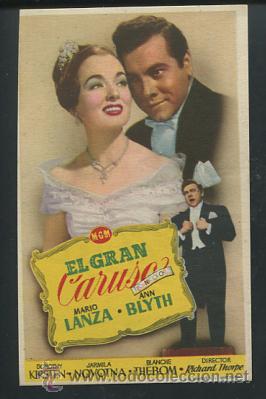 Cine: PROGRAMA EL GRAN CARUSO. MARIO LANZA, ANN BLITH. CON PUBLICIDAD - Foto 1